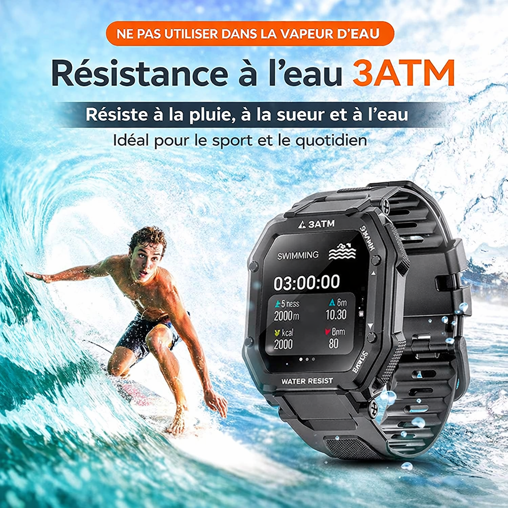 NKDSTORE™ – Montre Connectée Bluetooth (Notifications + Appels au Poignet)