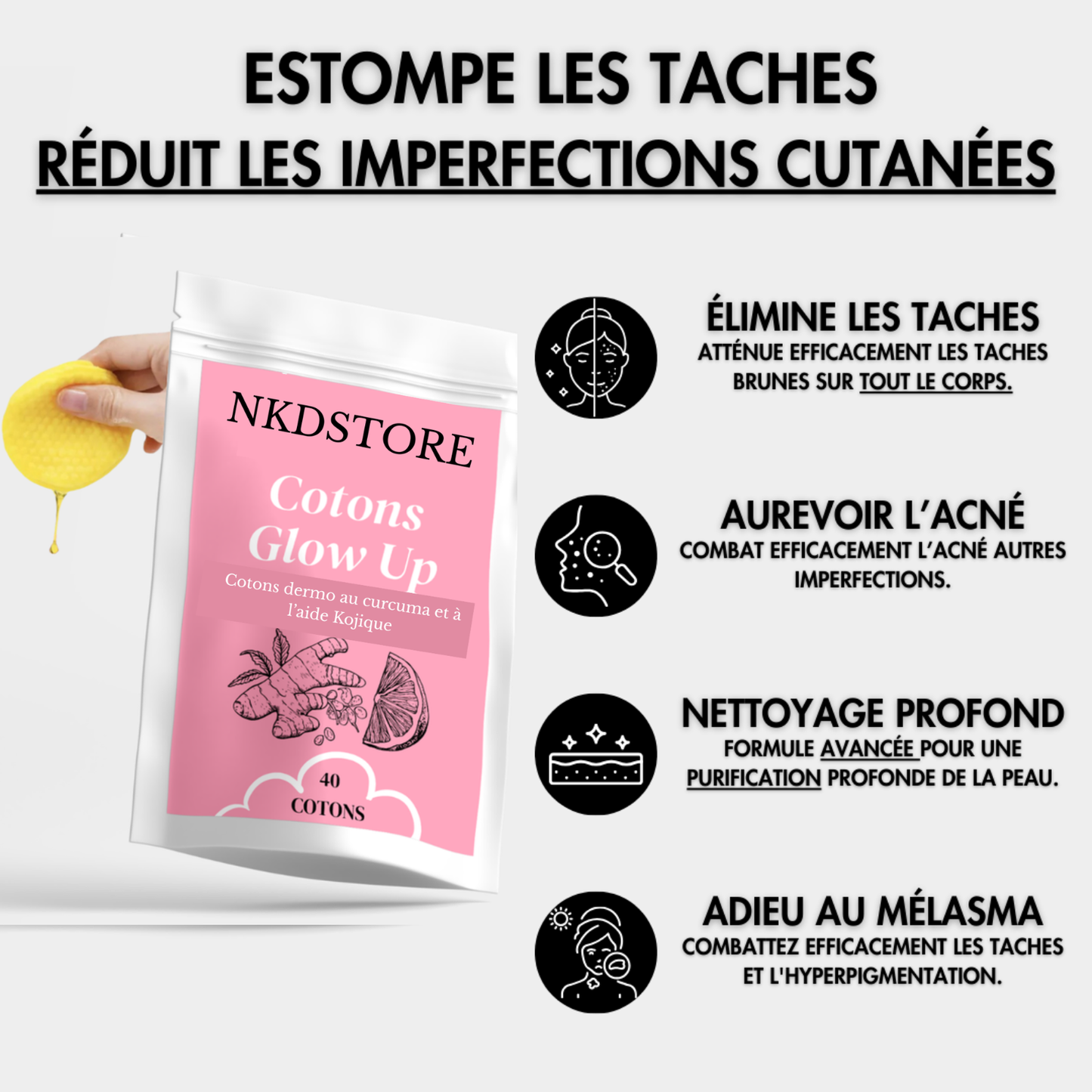 Cotons | Anti-taches Curcuma & Acid Kojique