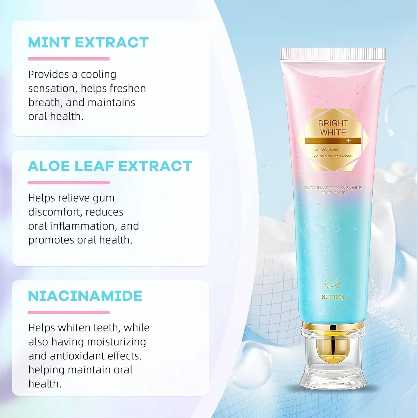 NKDSTORE™  Dentrifice Blanchissant à la Niacinamide.